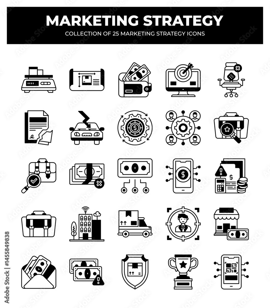 Collection of 25 Marketing Strategy Icons: Boost Your Business Growth Collection of 25 Marketing Strategy Icons: Boost Your Business Growth
