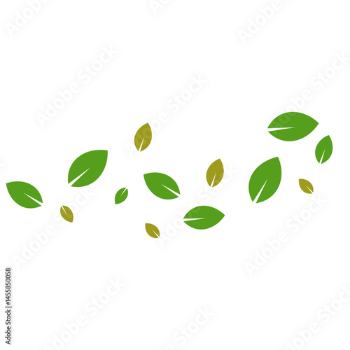 Wallpaper Mural Flying Leaves Illustration Torontodigital.ca