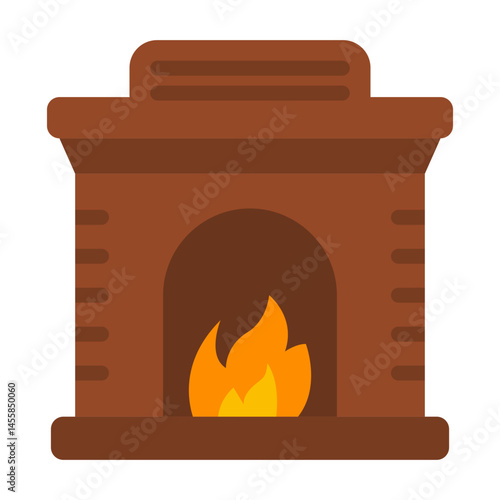 Fireplace Vector Design Icon Style