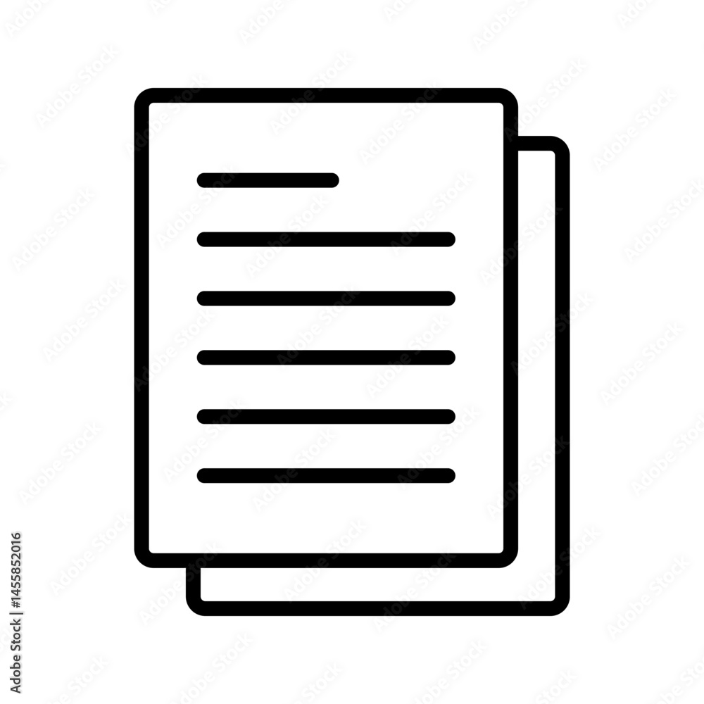 Icon document, sheet of paper, white background Icon document, sheet of paper, white background