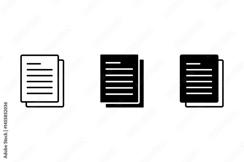 Icon document, sheet of paper, white background Icon document, sheet of paper, white background