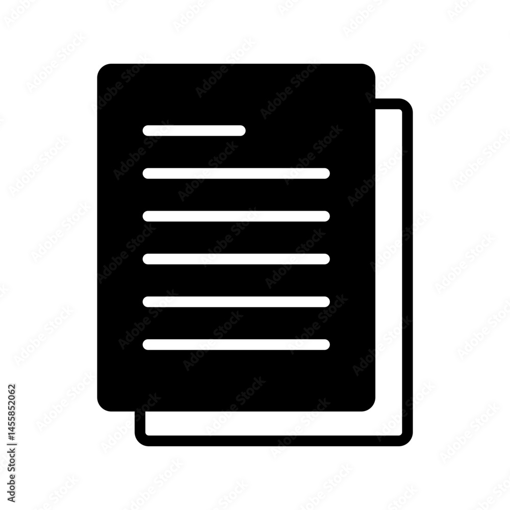 Icon document, sheet of paper, white background Icon document, sheet of paper, white background