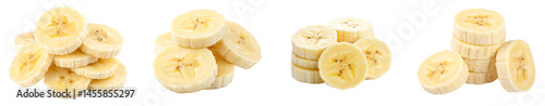 Banana PNG set Fresh Sliced Yellow Fruits for Healthy Eating and Tropical Diet