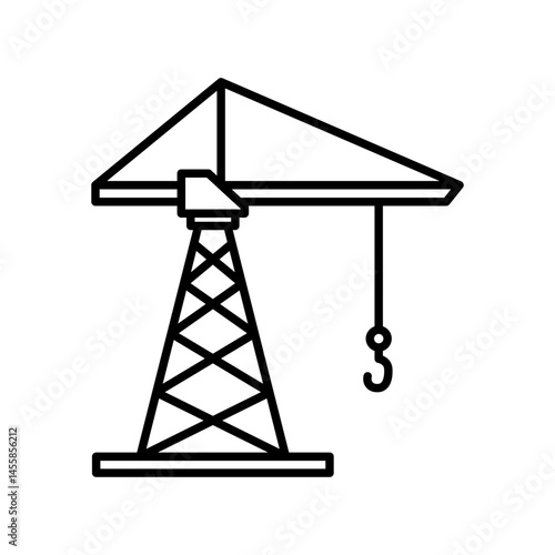 Marine port icon. Outline linear seaport symbol vector. Linear style illustration with editable stroke isolated on white background