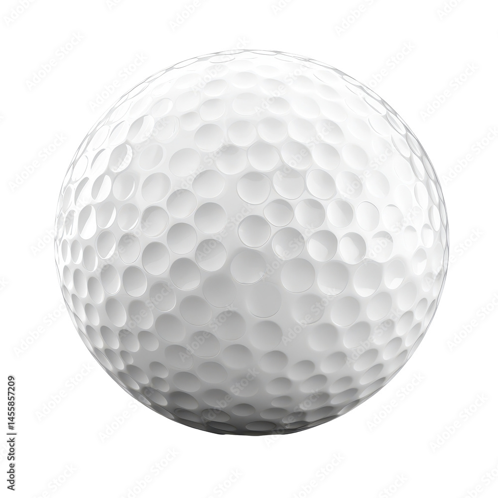 Golf ball resting on a smooth surface, showcasing its dimples and spherical shape, ideal for golf enthusiasts and players of all levels Golf ball resting on a smooth surface, showcasing its dimples and spherical shape, ideal for golf enthusiasts and players of all levels