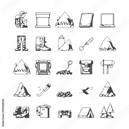 Collection of Hiking and Camping Icons