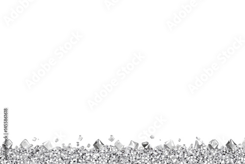 Silver shattered crystals border