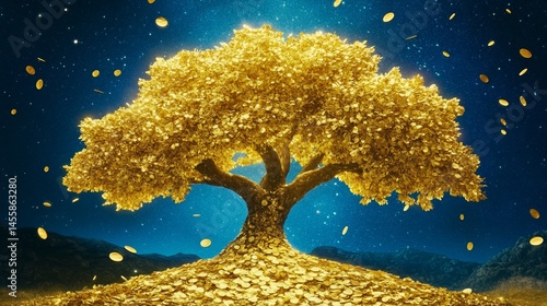 Golden tree of prosperity