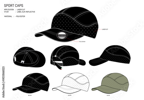 SPORT CAPS MOCKUP DESIGN WITH COMBO COLOUR