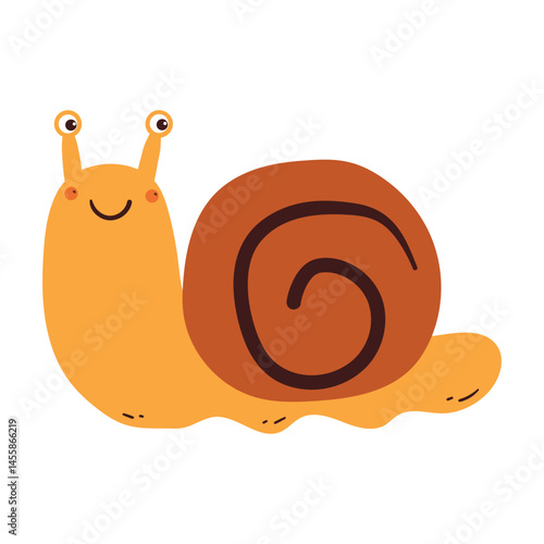 cute drawing cartoon snail character. cute drawing for kids sticker, doodle sticker