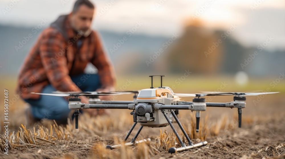 Obraz premium High Resolution Photo of Modern Agricultural Technology in the Field