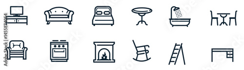 Furniture icons with White Background . VECTOR