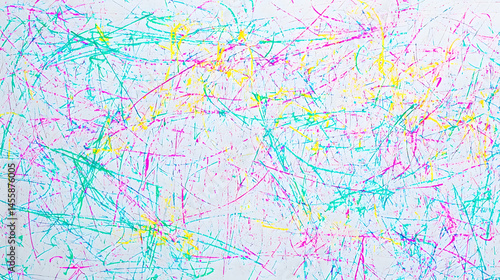 Wallpaper Mural Abstract child's art; vibrant colors; scribbled lines; chaotic patterns on white background Torontodigital.ca
