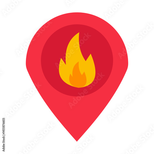 Fire Location Vector Design Icon Style