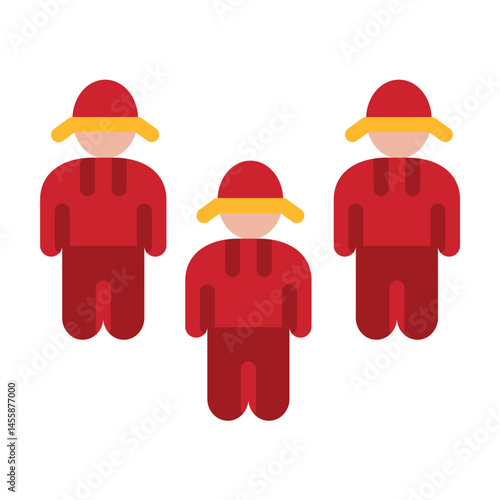 Firefighter Team Vector Design Icon Style