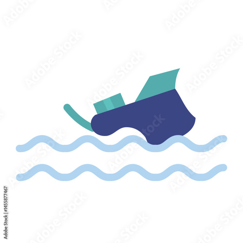 Boat Sink Vector Design Icon Style