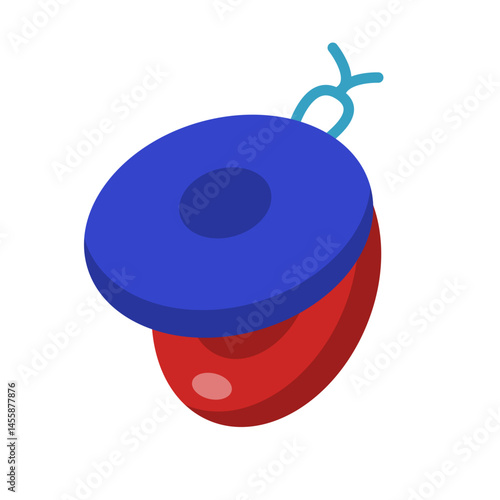 Red and blue castanets icon. Vector.