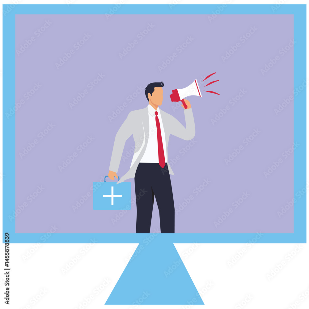 Fototapeta premium Email and doctor desktop PC