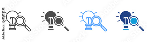 Research Icon Set Multiple Style Collection