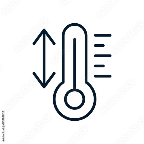Temperature regulation concept. Vector linear icon isolated on white background.