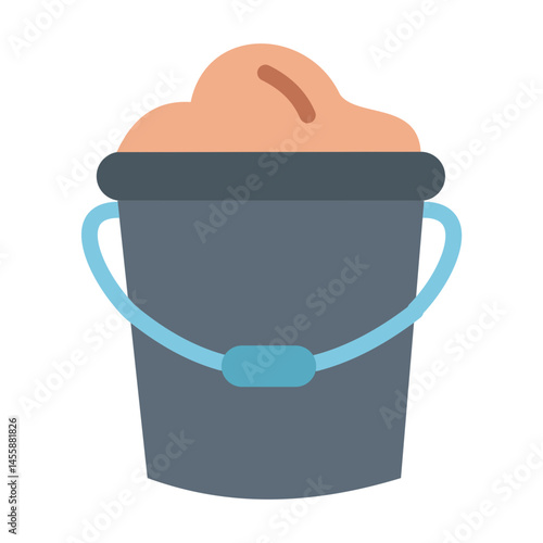 Sand Bucket Vector Design Icon Style