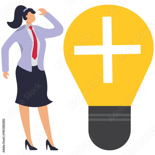 Female doctor has an idea Brainstorming