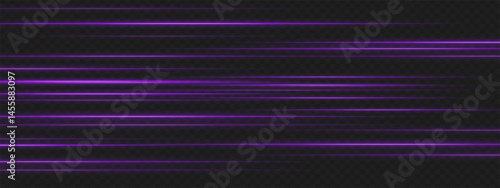 Multiple purple lines aligned in rows on dark background simulate high-speed movement and signal intensity for sci-fi UI elements.