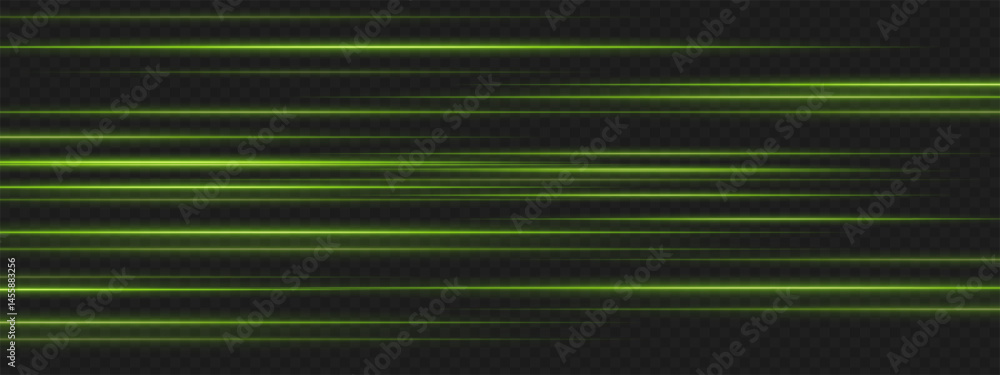 Green horizontal lines with perspective blur produce sense of digital depth and fast transition in a high-tech environment. Green horizontal lines with perspective blur produce sense of digital depth and fast transition in a high-tech environment.