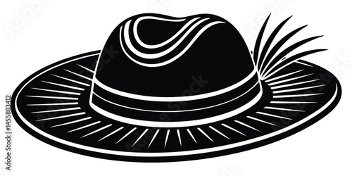 hat icon silhouette summer fashion vector illustration