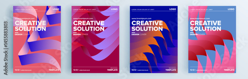 Modern abstract covers set, minimal covers design. Colorful geometric background, vector illustration.
