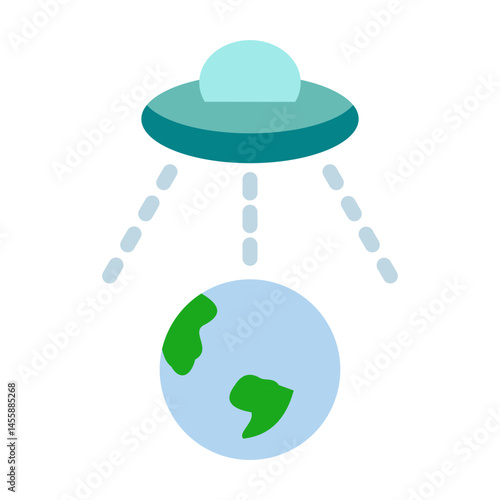 UFO Earth Vector Design Icon Style