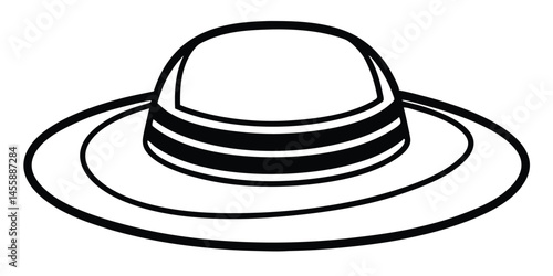 hat icon silhouette summer fashion vector illustration