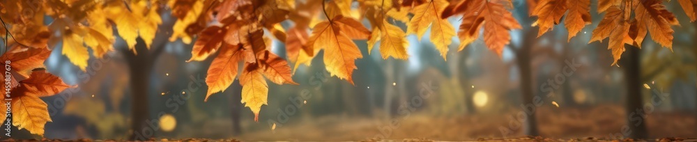 Airborne autumn leaves, bokeh sparkle backdrop , texture, red Airborne autumn leaves, bokeh sparkle backdrop , texture, red