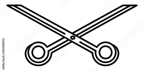 scissors icon silhouette craft theme vector illustration