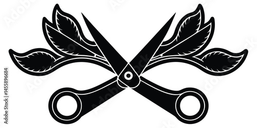 scissors icon silhouette craft theme vector illustration