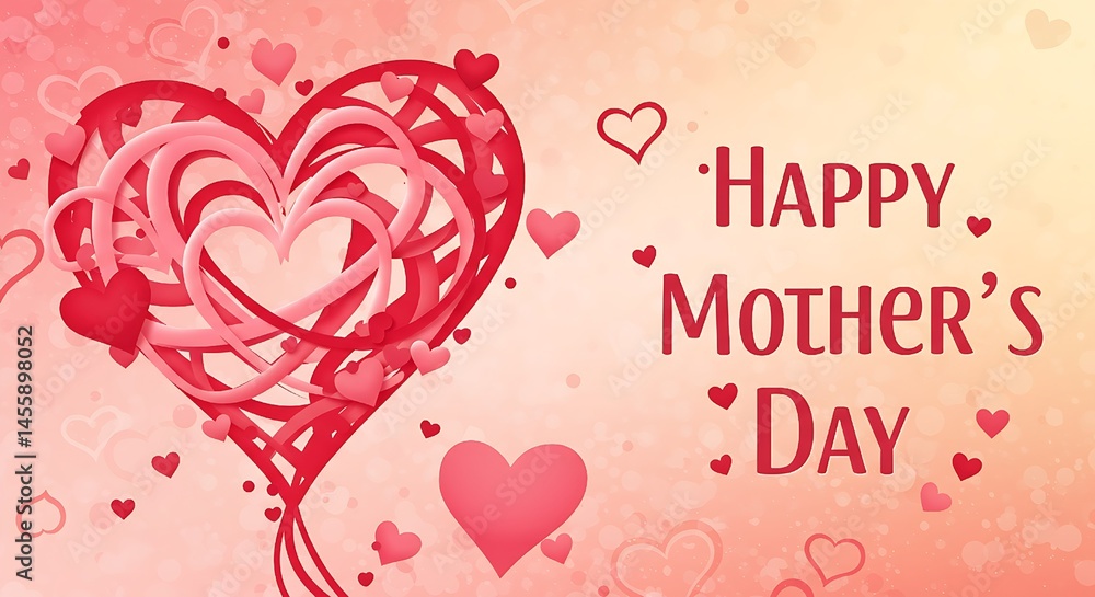 background with hearts happy mother's day