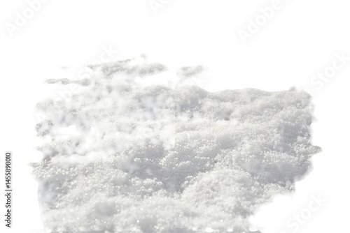 Close-up of a pile of fresh snow.  A textured surface of compacted snow