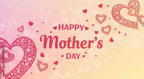 Obraz na płótnie background with hearts happy mother's day w salonie