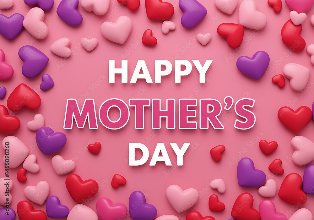 background with hearts happy mother's day
