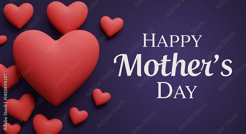 background with hearts happy mother's day
