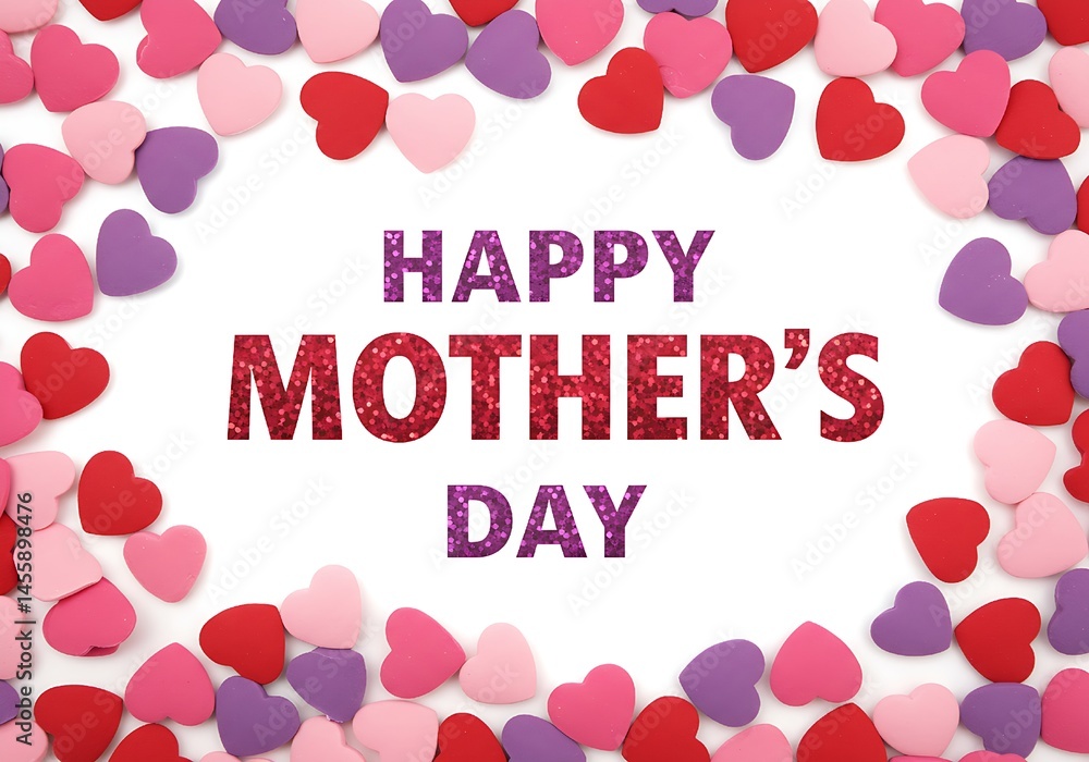 background with hearts happy mother's day
