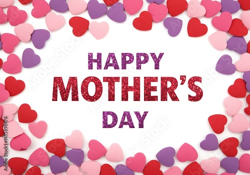 background with hearts happy mother's day 