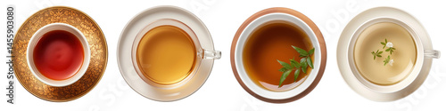 Wallpaper Mural PNG Diverse aromatic tea selection, element set on transparent background Torontodigital.ca