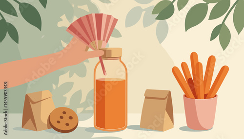 handcrafted foods with natural ingredients  vibrant colors and textures