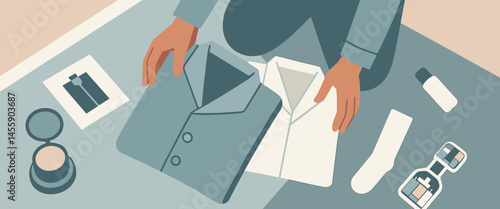 businessman in suit working at desk with papers