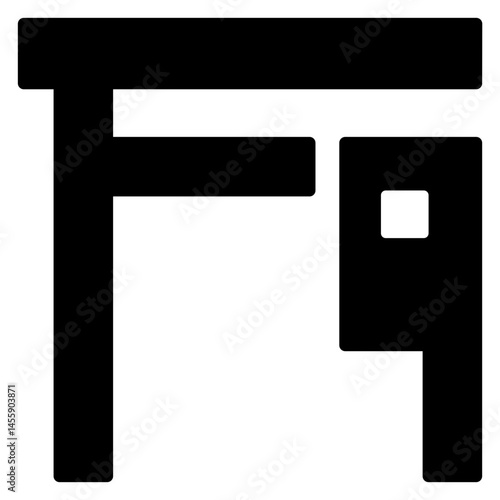 Torii Gate solid Vector Image of Japanese Traditional Structure. 42 pixels editable