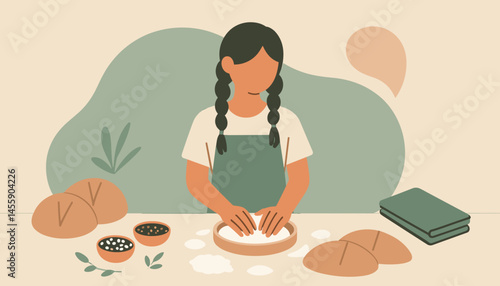 handcrafted breadmaking with natural ingredients  artisan baker at work