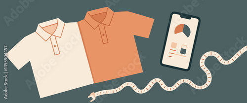 colorful clothing collection with shirt and pants on hangers