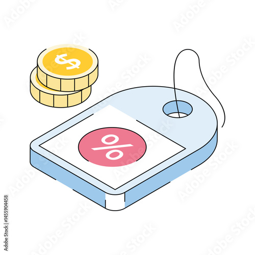 Get this amazingly designed discount tag isometric icon