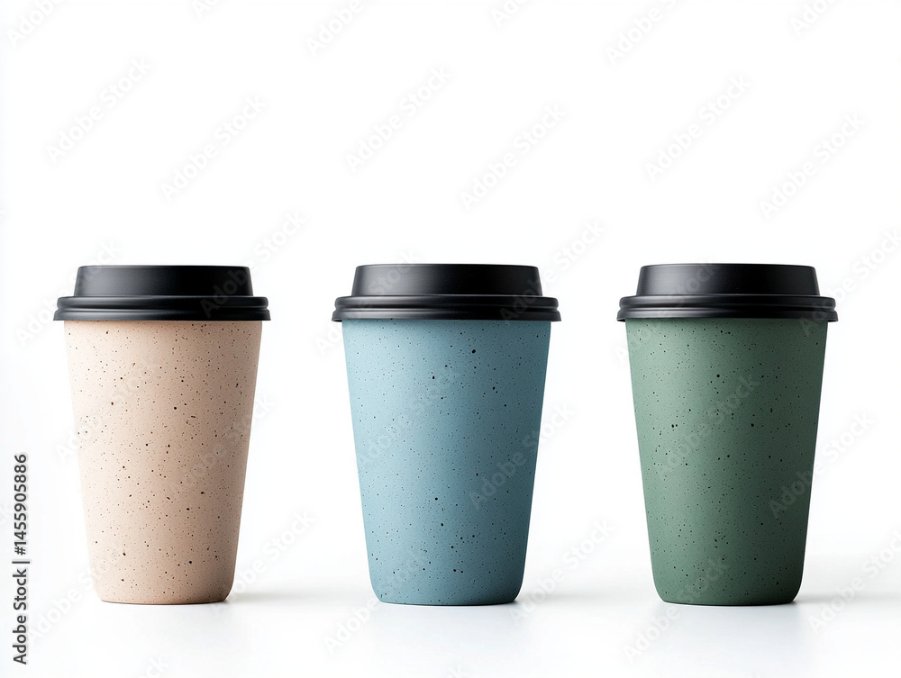 Reusable coffee cup with lid, isolated on white, eco-friendly lifestyle. Reusable coffee cup with lid, isolated on white, eco-friendly lifestyle.